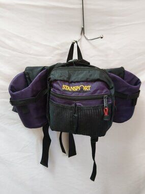 Stansport Waist Pack w/ 2 Water Bottle Holders Purple/Black Fanny Pack